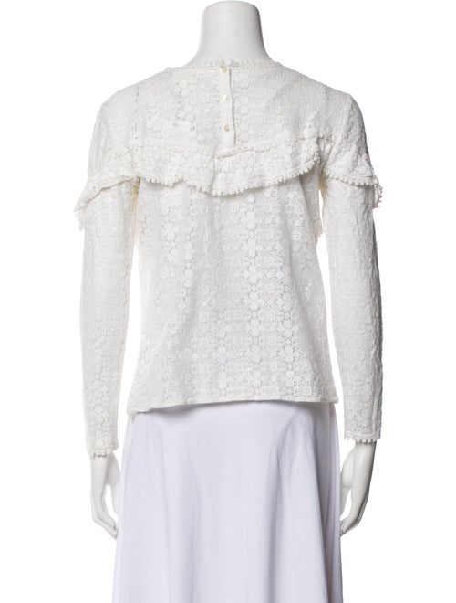 Sézane Lace Crew Neck Top