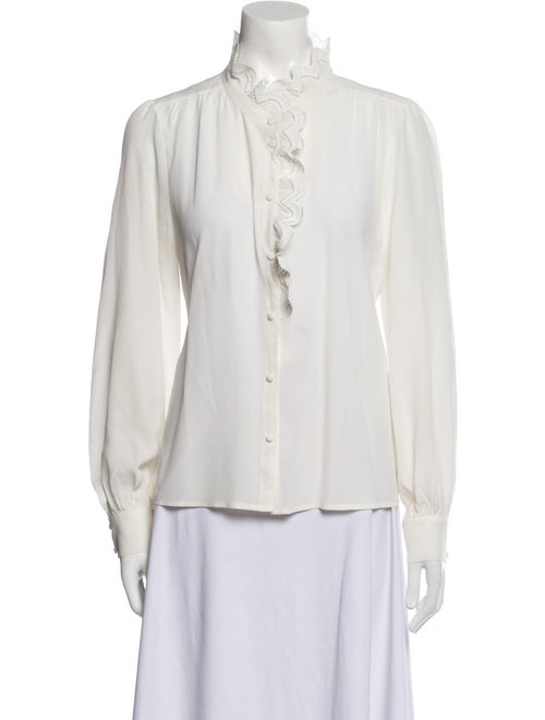 Sézane Silk Mock Neck Blouse
