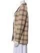 Sézane Virgin Wool Plaid Print Blazer