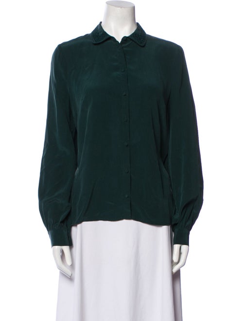 Sézane Silk Long Sleeve Button-Up Top
