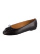 Sézane Leather Bow Accents Ballet Flats