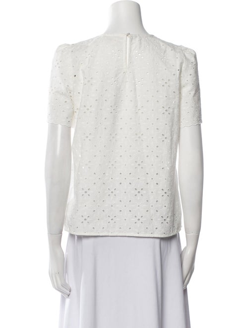 Sézane Lace Pattern Crew Neck Top