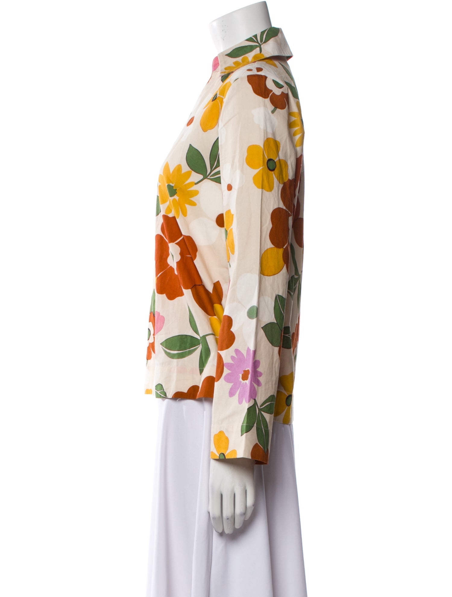 Sézane Floral Print Long Sleeve Blouse