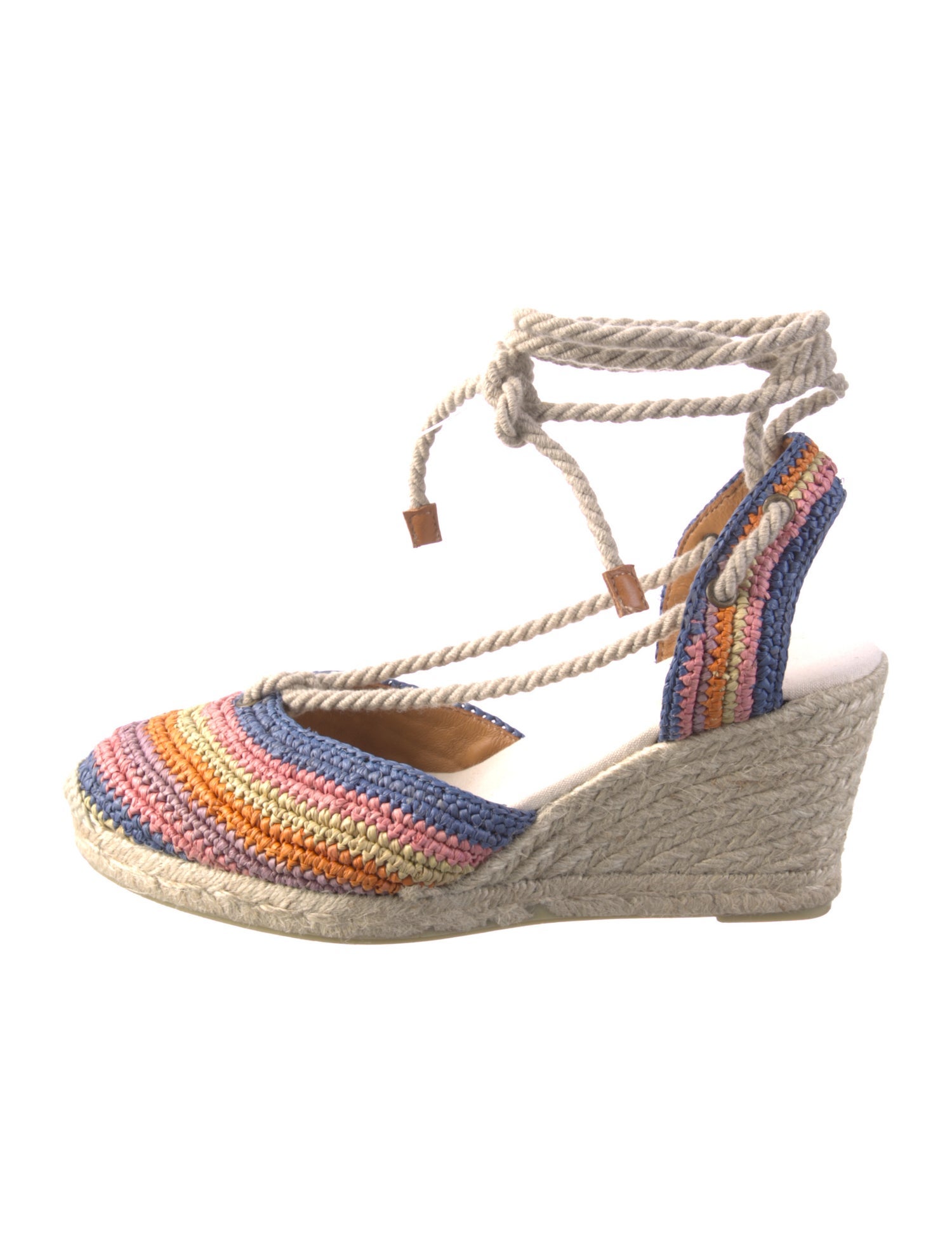 Sézane Raffia Striped Slingback Pumps