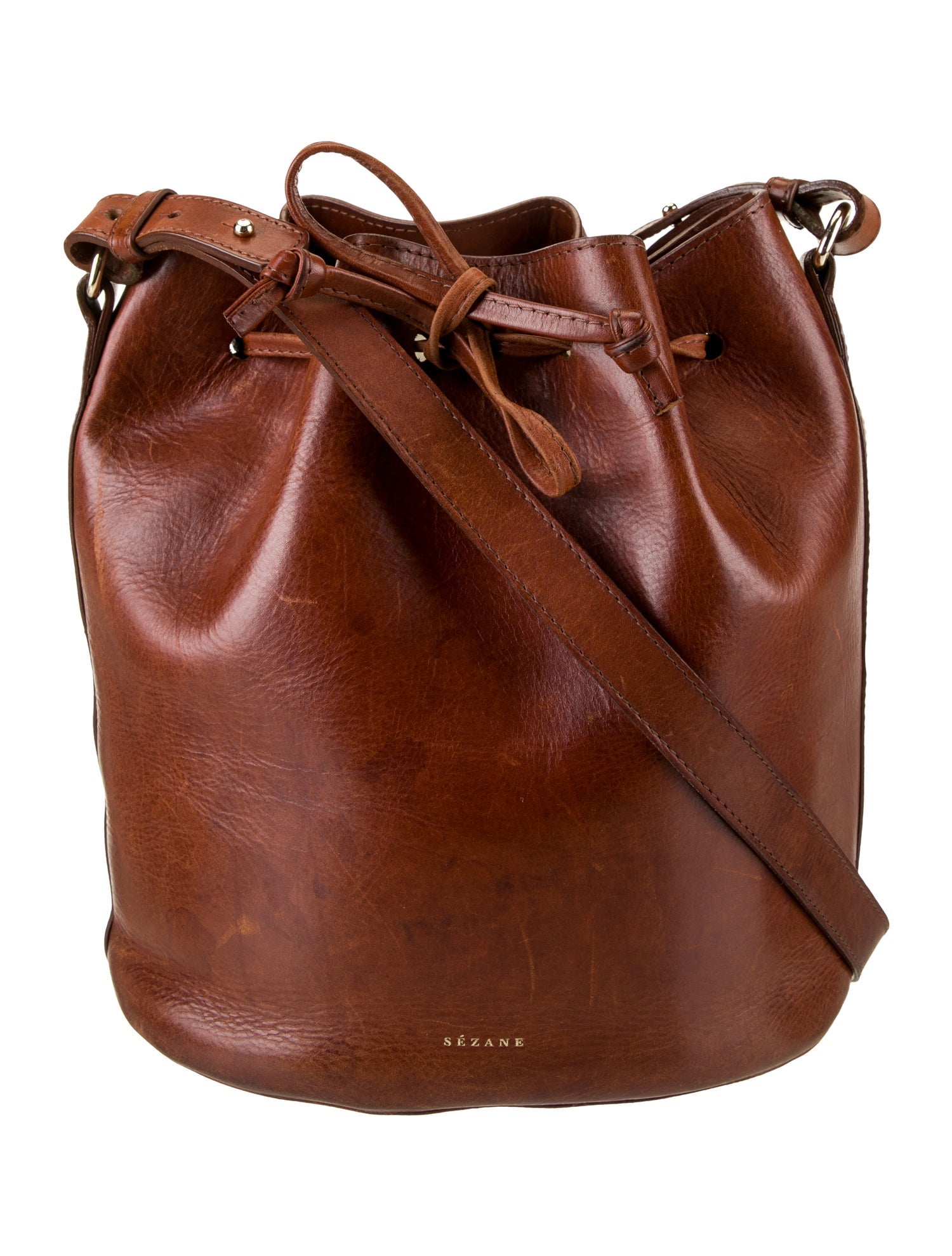 Sézane Leather Bucket Bag