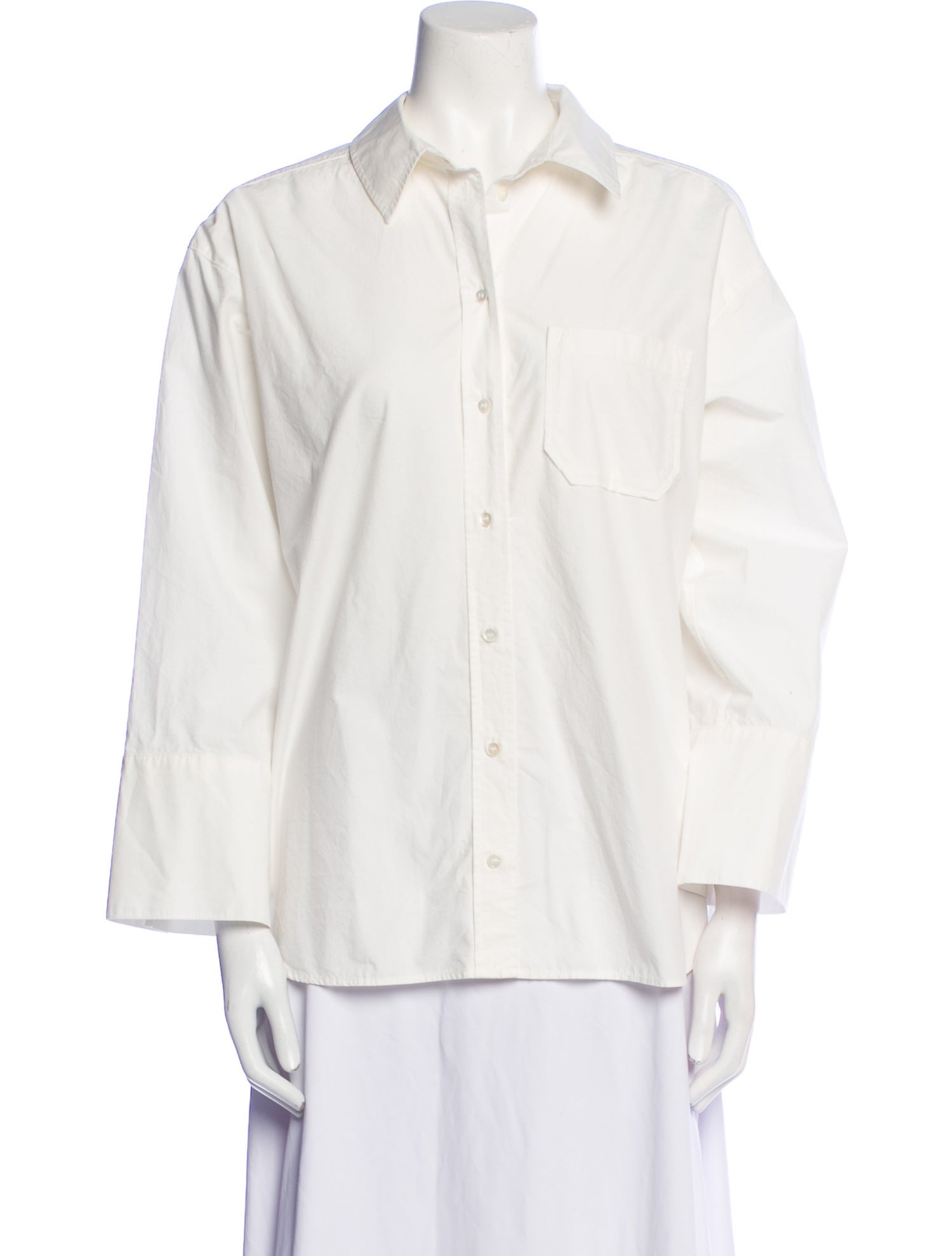 Sézane Three-Quarter Sleeve Button-Up Top