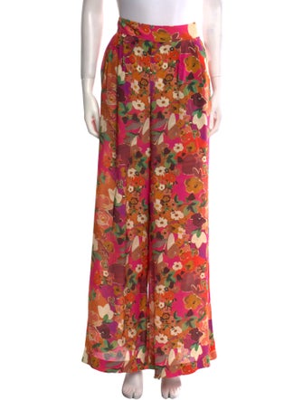 Sézane Floral Print Wide Leg Pants