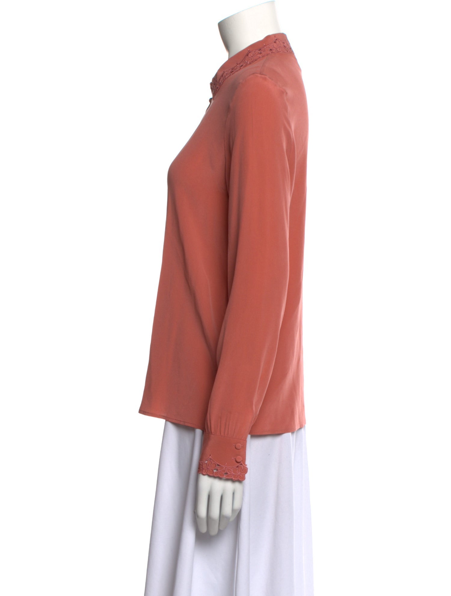 Sézane Silk Long Sleeve Button-Up Top