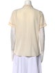 Sézane Silk Short Sleeve Button-Up Top