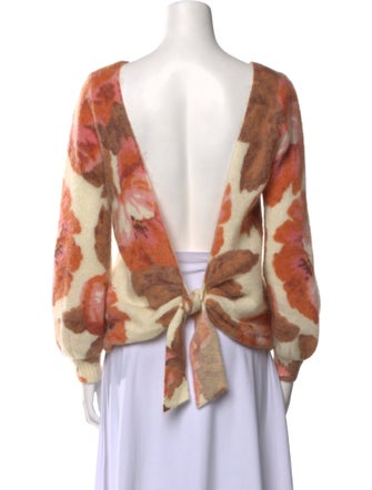 Sézane Printed Bateau Neckline Sweater