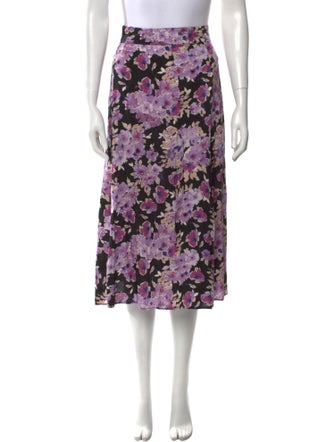 Sézane Floral Print Midi Length Skirt