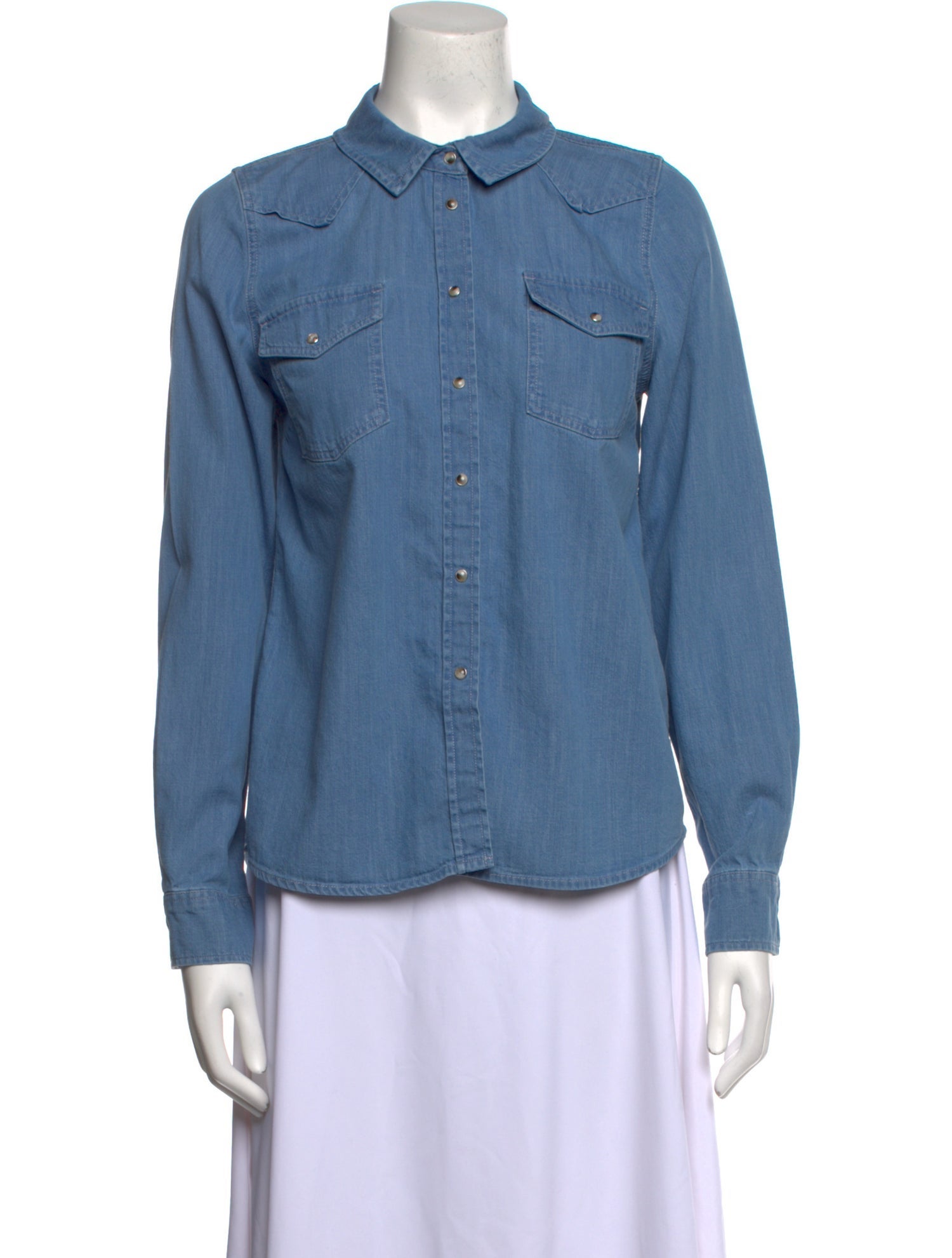 Sézane Long Sleeve Button-Up Top