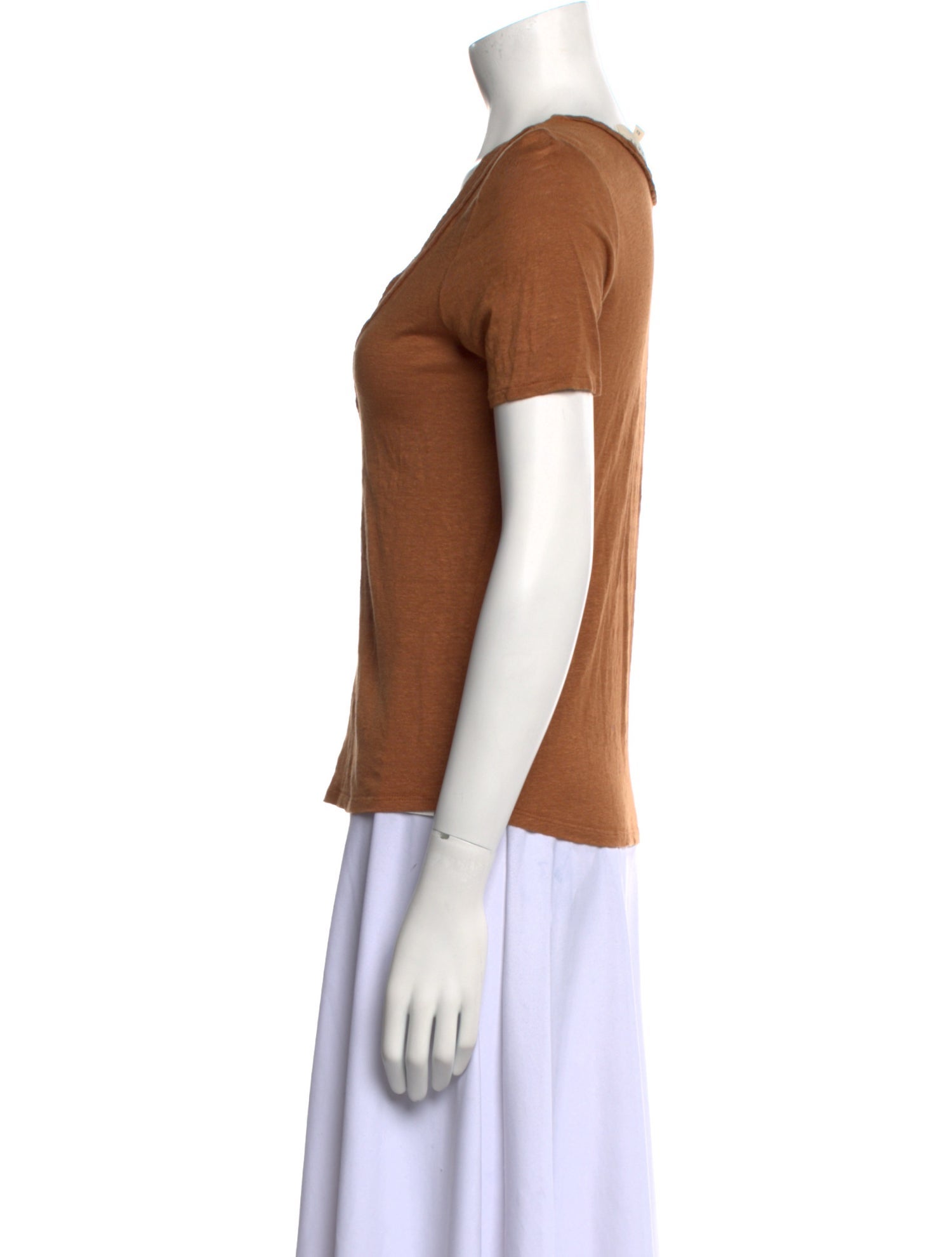 Sézane Linen V-Neck Top