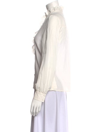 Sézane Silk Mock Neck Blouse