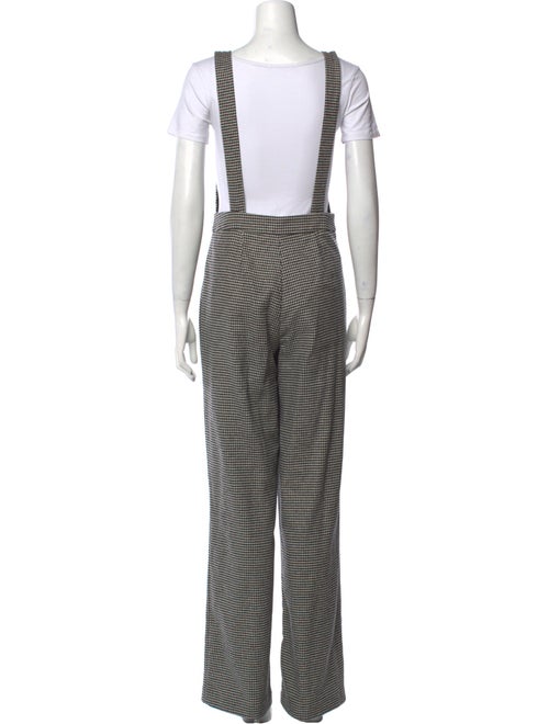 Sézane Wool Plaid Print Jumpsuit