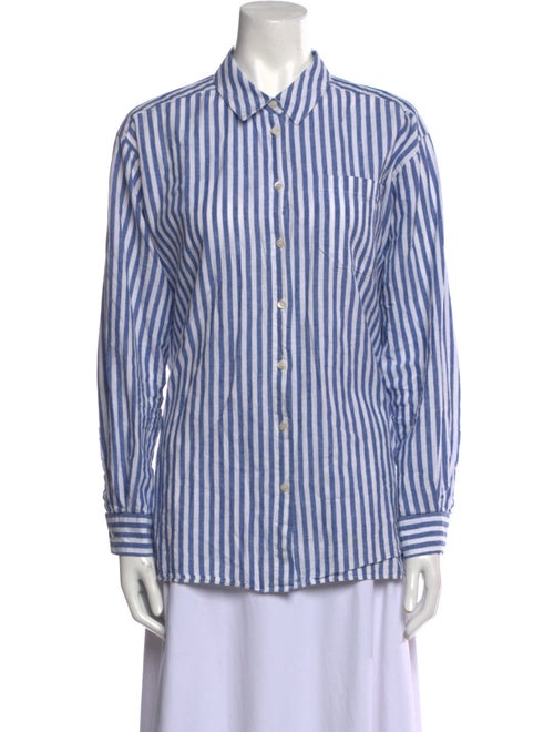 Sézane Striped Long Sleeve Button-Up Top