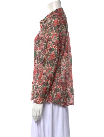 Sézane Floral Print Long Sleeve Blouse