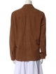 Sézane Suede Long Sleeve Button-Up Top