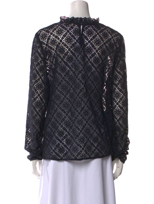 Sézane Printed Mock Neck Blouse