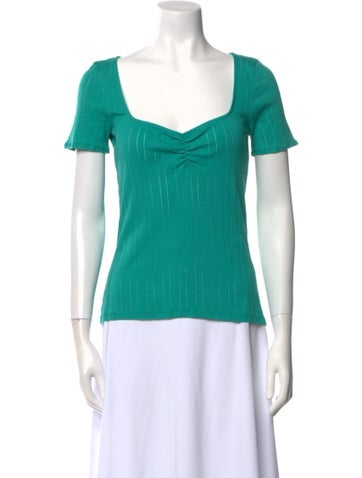 Sézane Tops Square Neckline Short Sleeve Top S