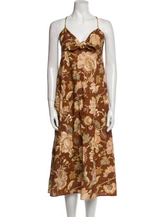 Sézane Linen Midi Length Dress