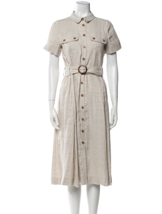 Sézane Linen Midi Length Dress