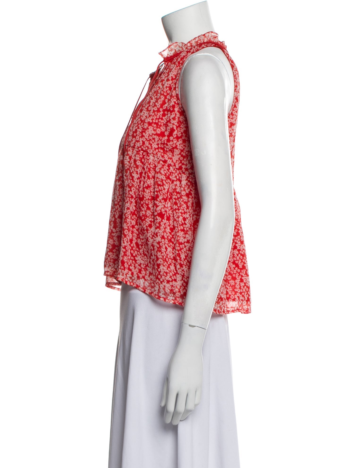 Sézane Floral Print V-Neck Crop Top