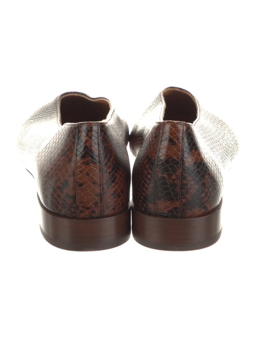 Sézane Embossed Leather Animal Print Ballet Flats
