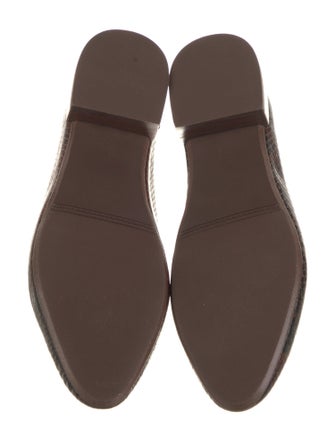 Sézane Embossed Leather Animal Print Ballet Flats