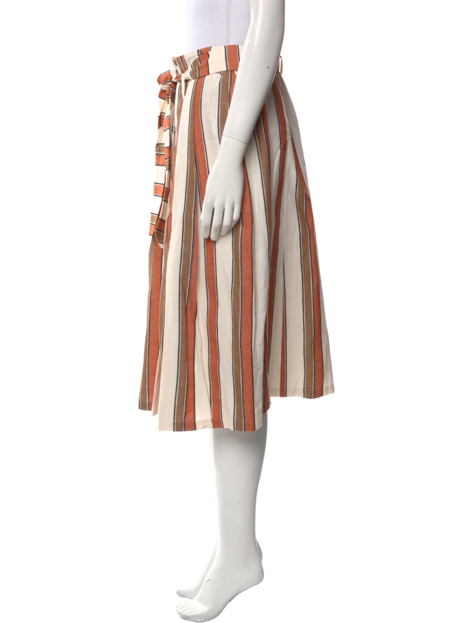 Sézane Striped Midi Length Skirt