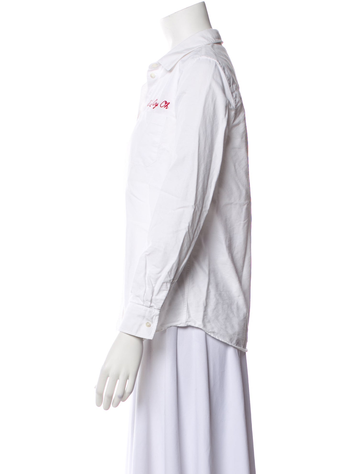 Sézane Three-Quarter Sleeve Button-Up Top