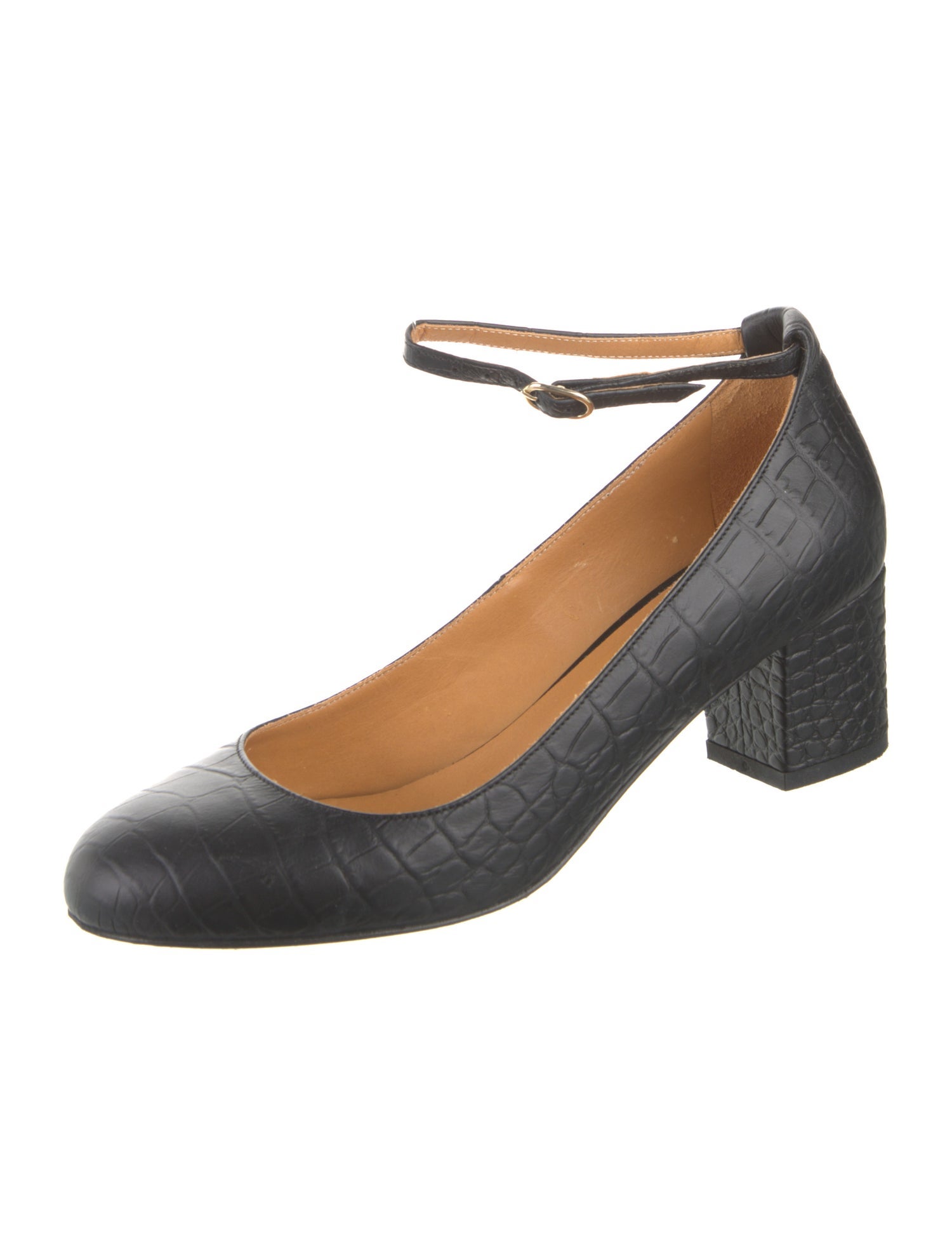 Sézane Embossed Leather Pumps