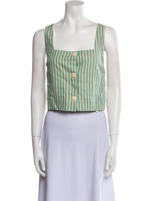 Sézane Linen Striped Crop Top