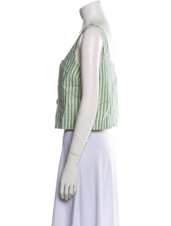 Sézane Linen Striped Crop Top