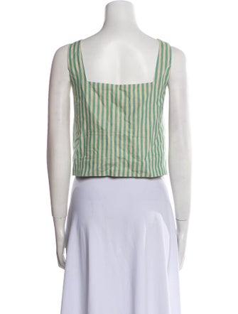 Sézane Linen Striped Crop Top