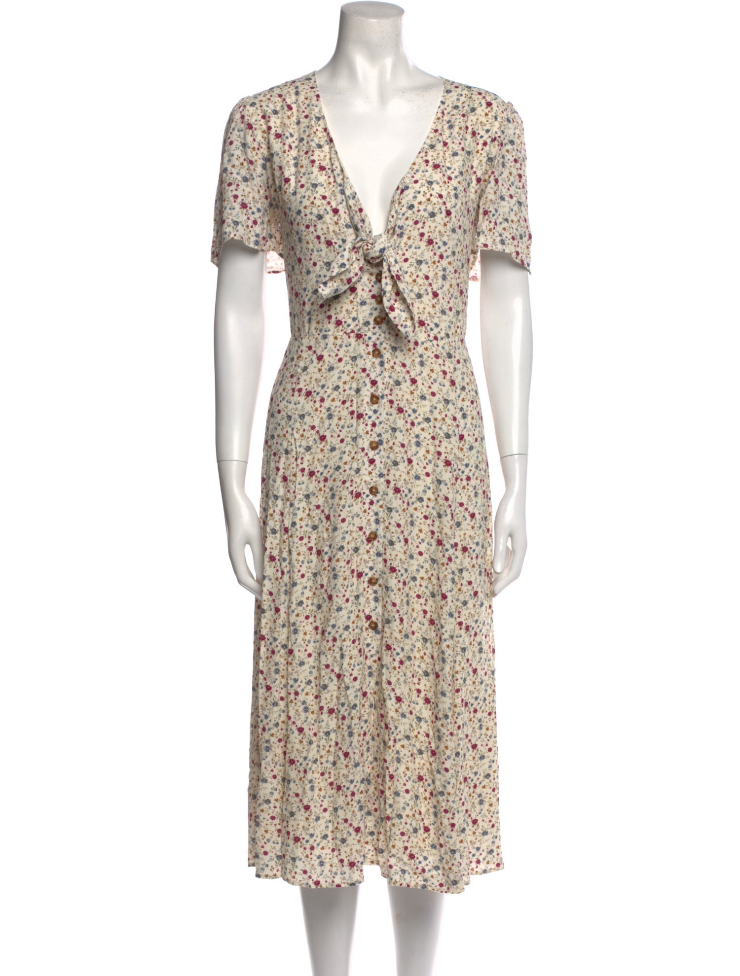 Sézane Floral Print Midi Length Dress