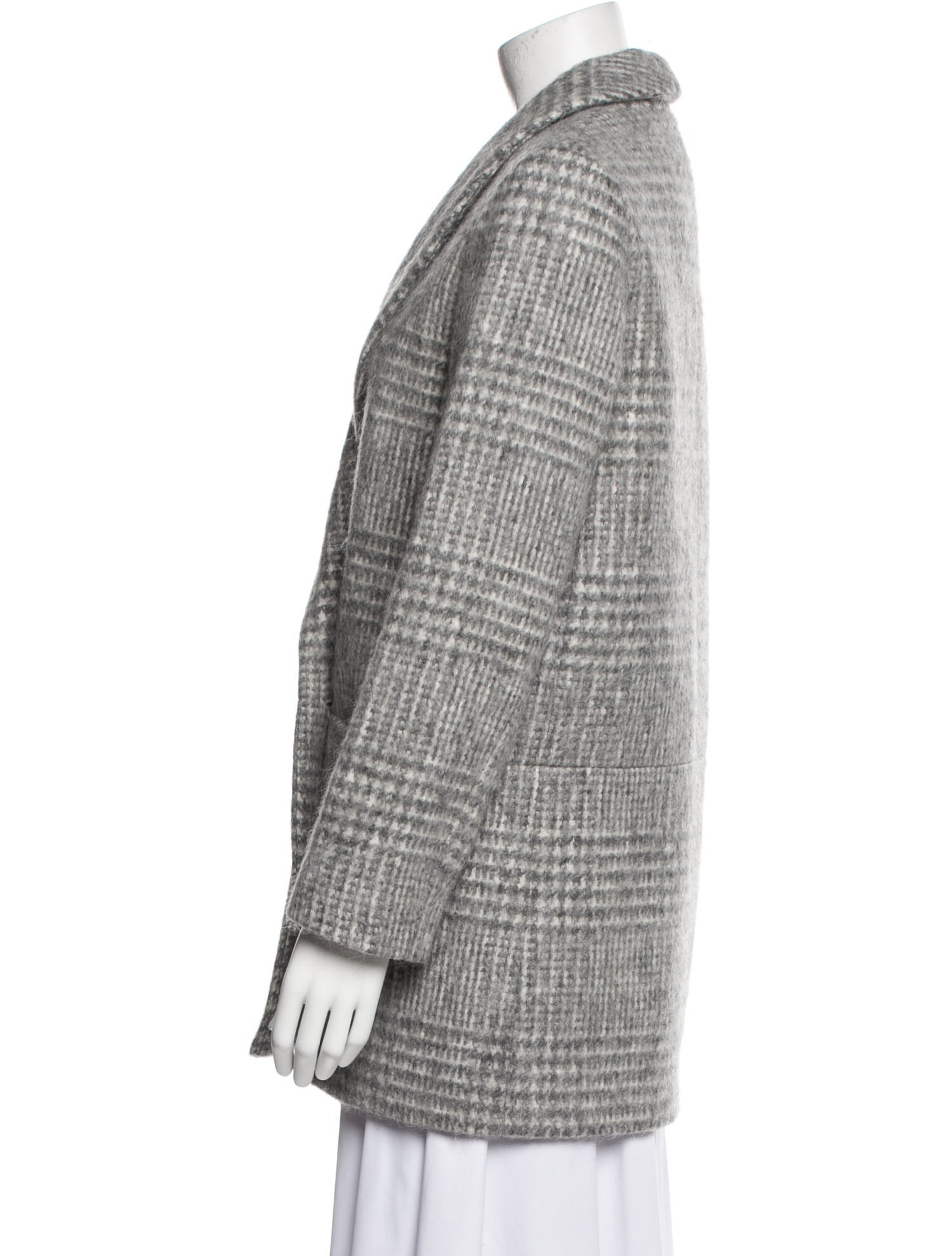 Sézane Plaid Print Coat