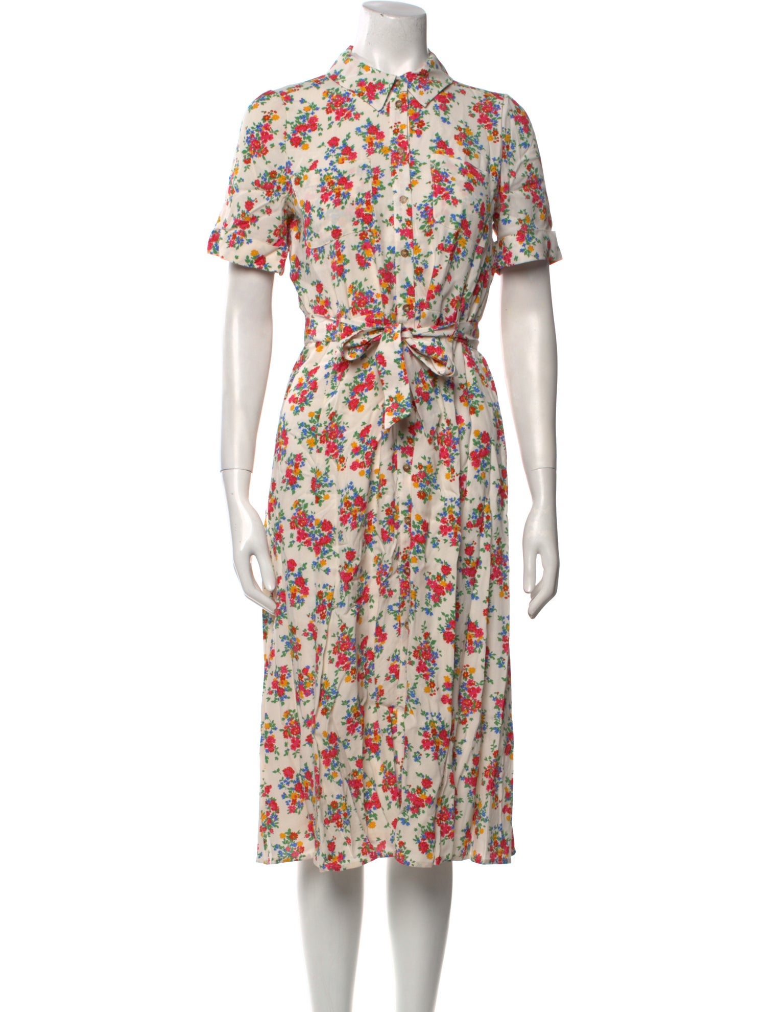 Sézane Floral Print Midi Length Dress