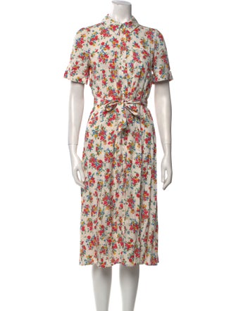 Sézane Floral Print Midi Length Dress