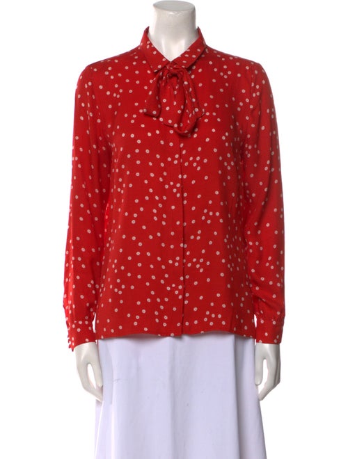 Sézane Silk Floral Print Button-Up Top