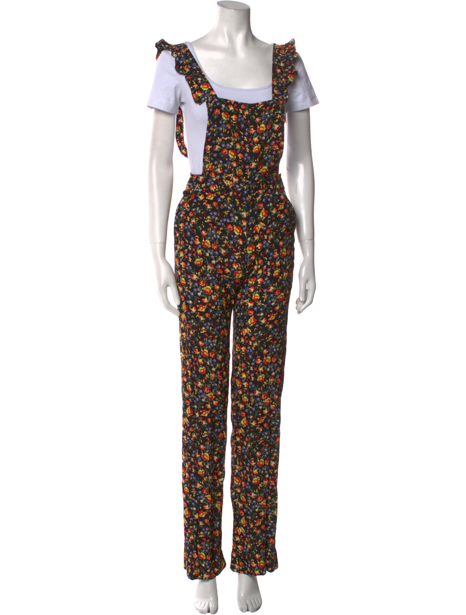 Sézane Floral Print Square Neckline Jumpsuit w/ Tags