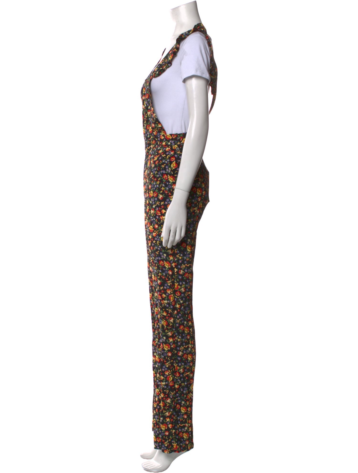 Sézane Floral Print Square Neckline Jumpsuit w/ Tags