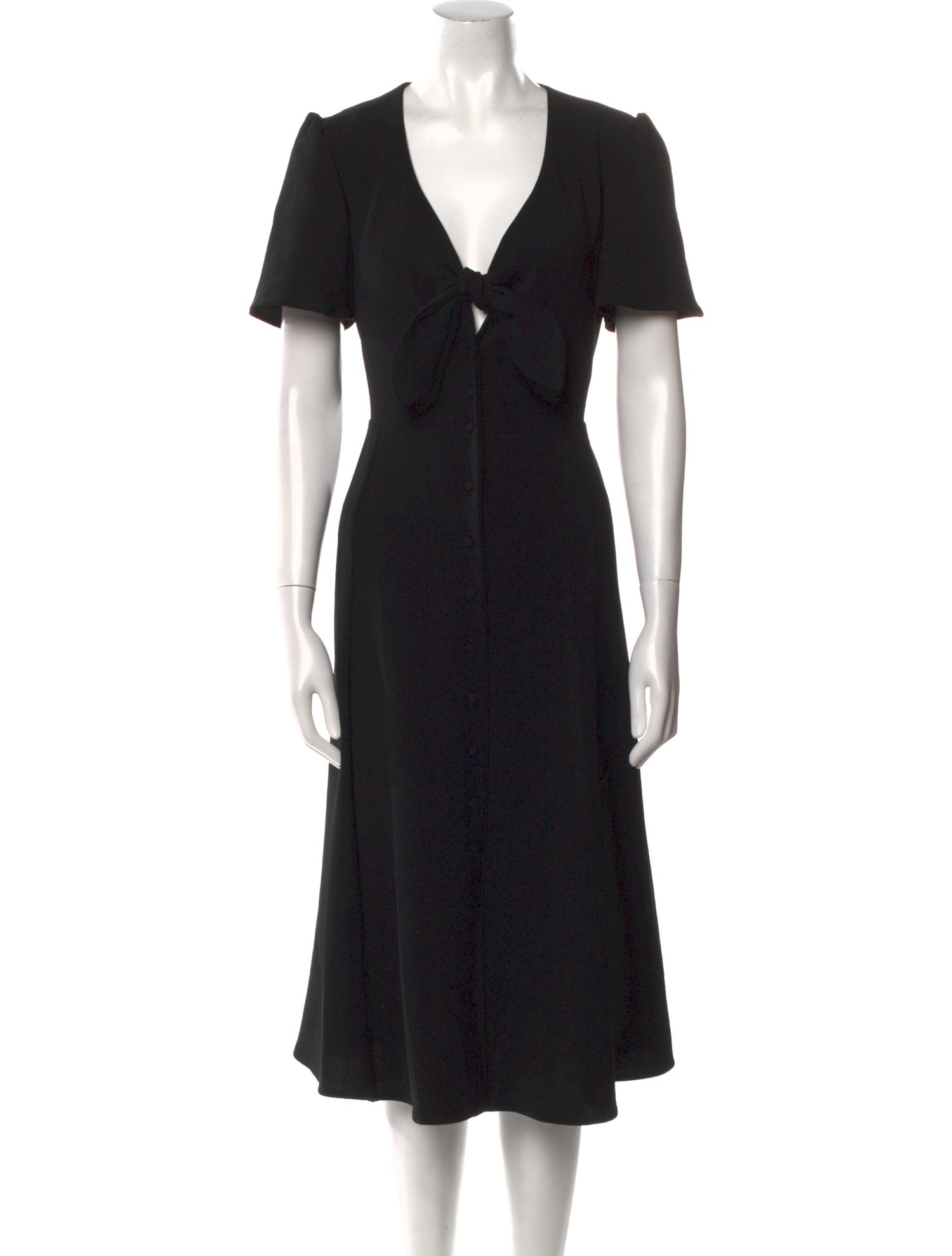 Sézane V-Neck Midi Length Dress