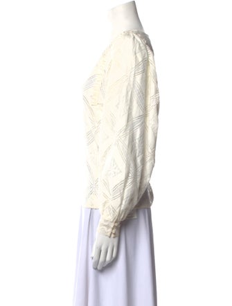 Sézane V-Neck Long Sleeve Blouse