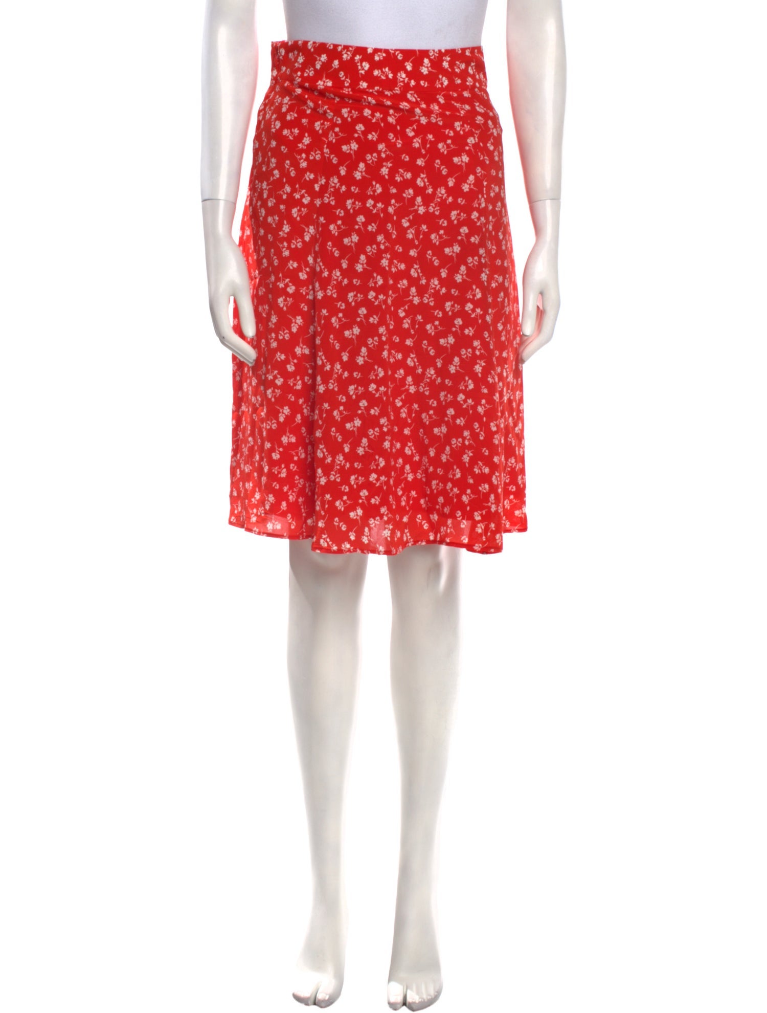 Sézane Floral Print Knee-Length Skirt