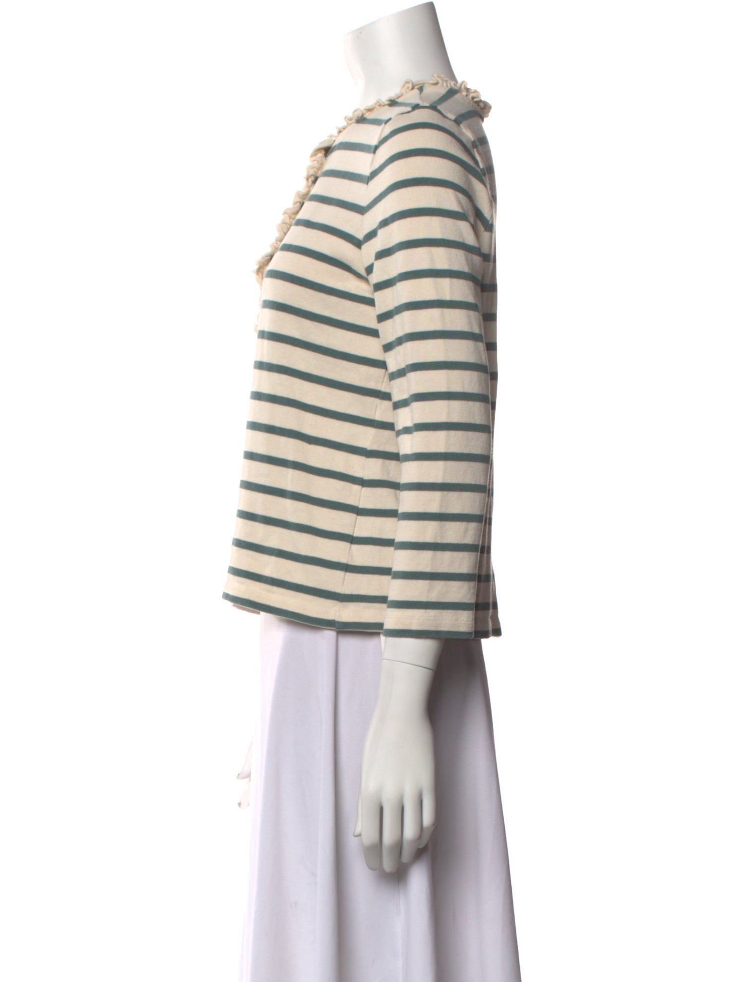 Sézane Striped Crew Neck Top