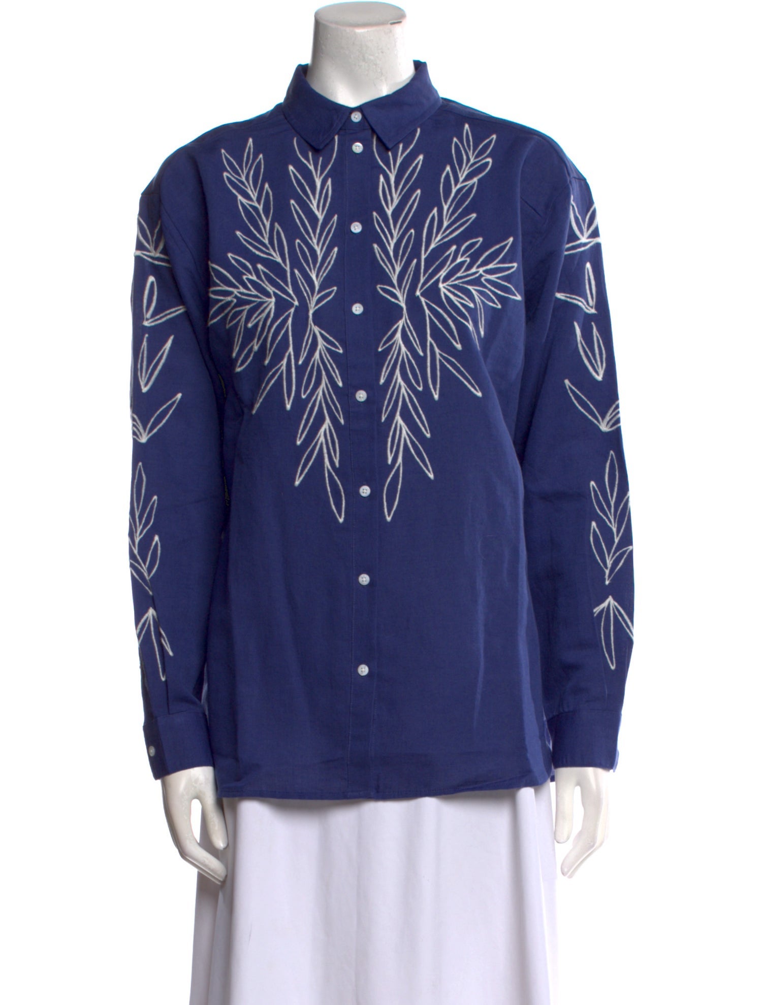 Sézane Floral Print Long Sleeve Button-Up Top