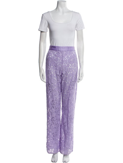 Sézane Lace Pattern Ruffle Embellishment Pant Set