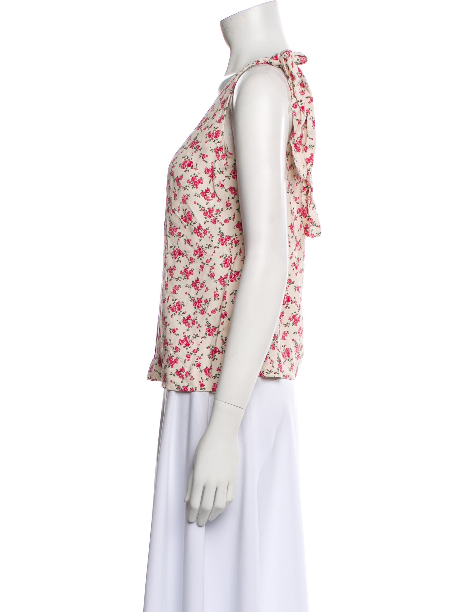 Sézane Floral Print V-Neck Top