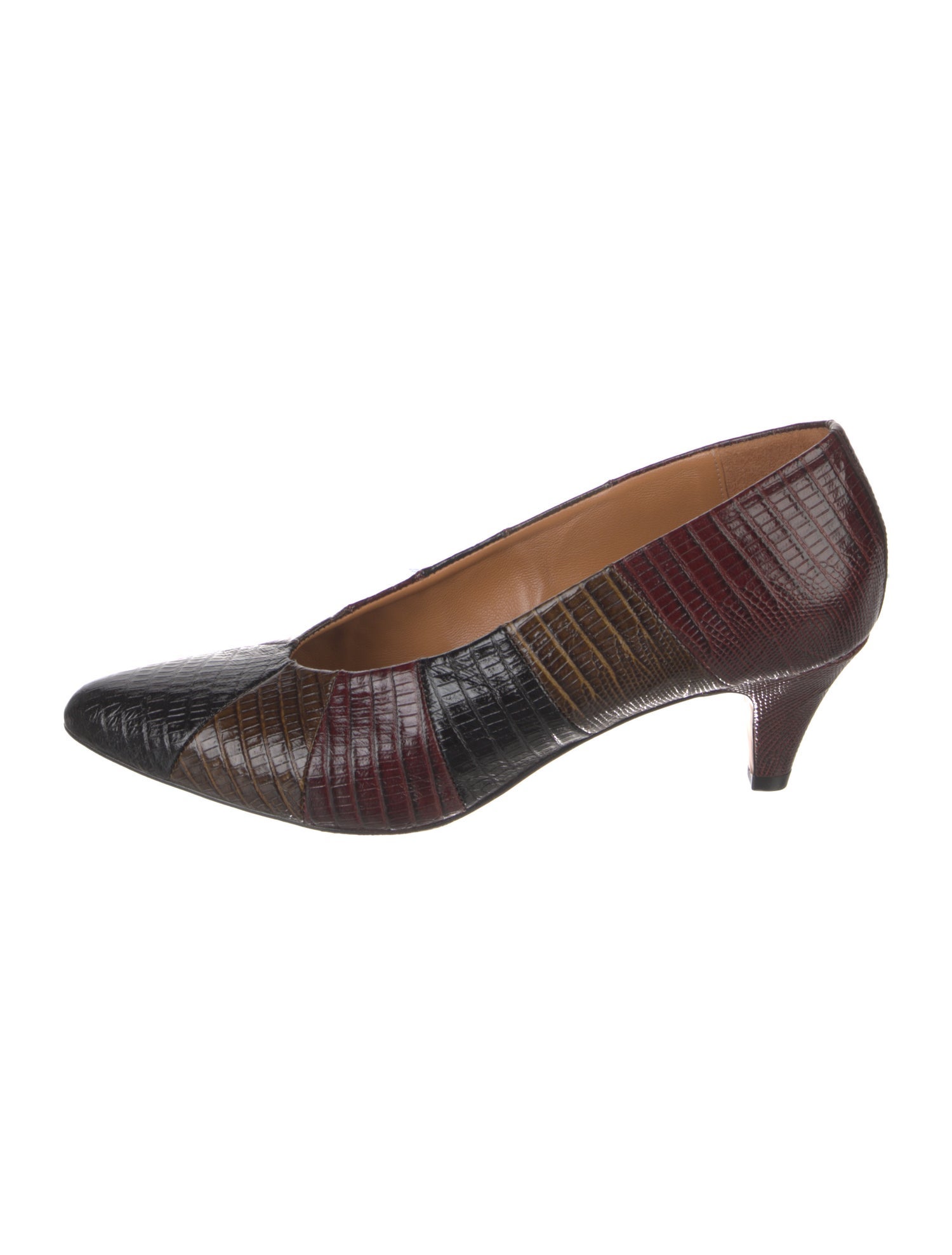 Sézane Leather Printed Pumps